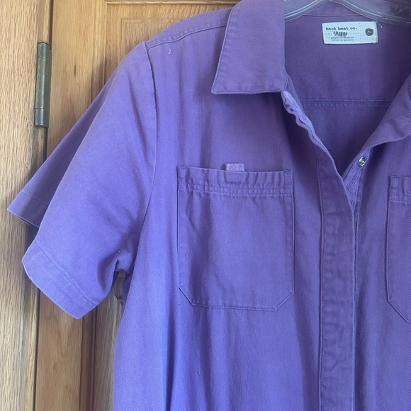 Back Beat Co. Pants - Back Beat Co. Purple Short Sleeve Jumpsuit